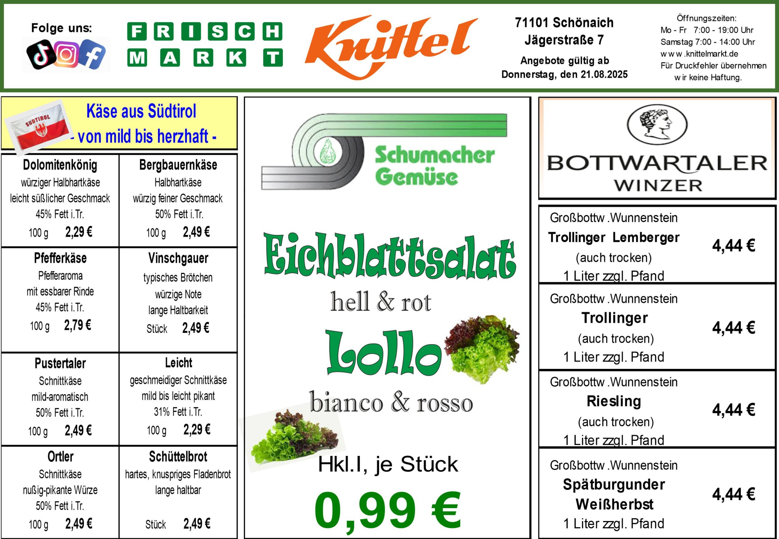 Angebot Rückseite