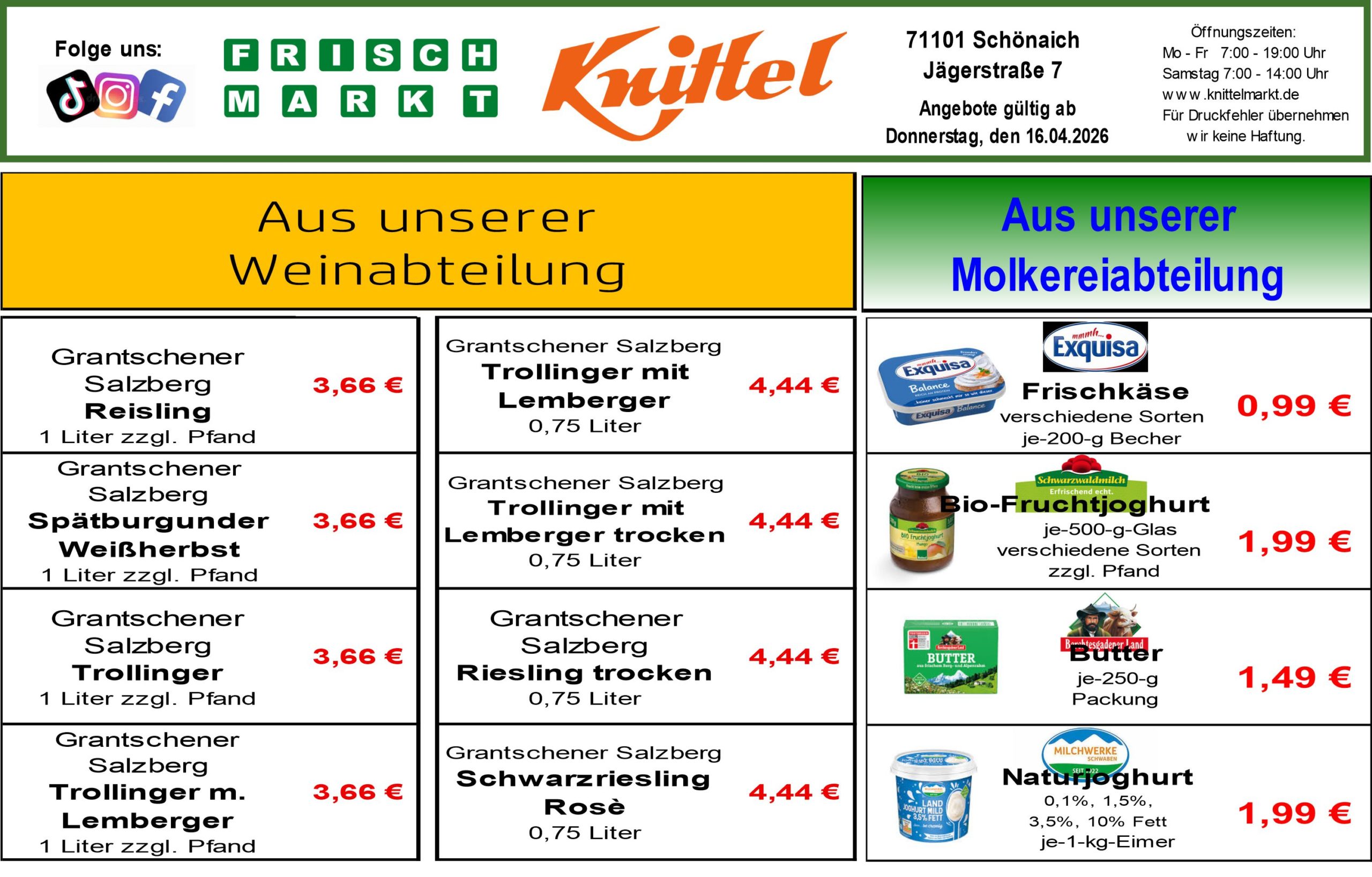 Angebot Rückseite